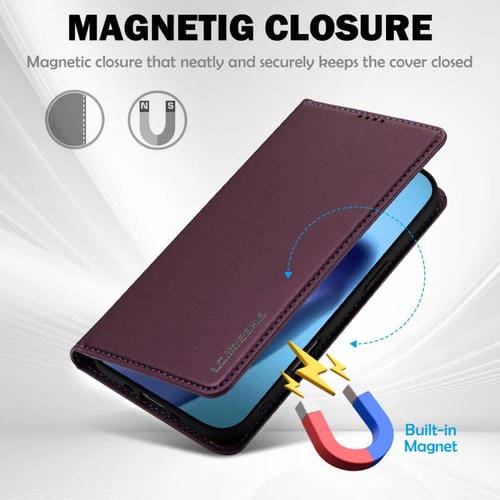 Funda de PU con textura fina esmerilada para iPhone 17 Air LC.IMEEKE L1 Series (morada)