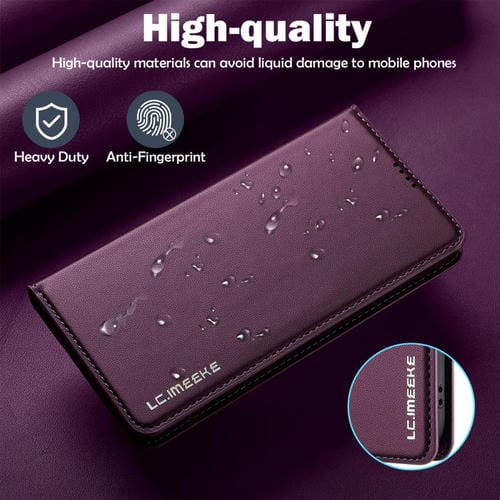 Funda de PU con textura fina esmerilada para iPhone 17 Air LC.IMEEKE L1 Series (morada)