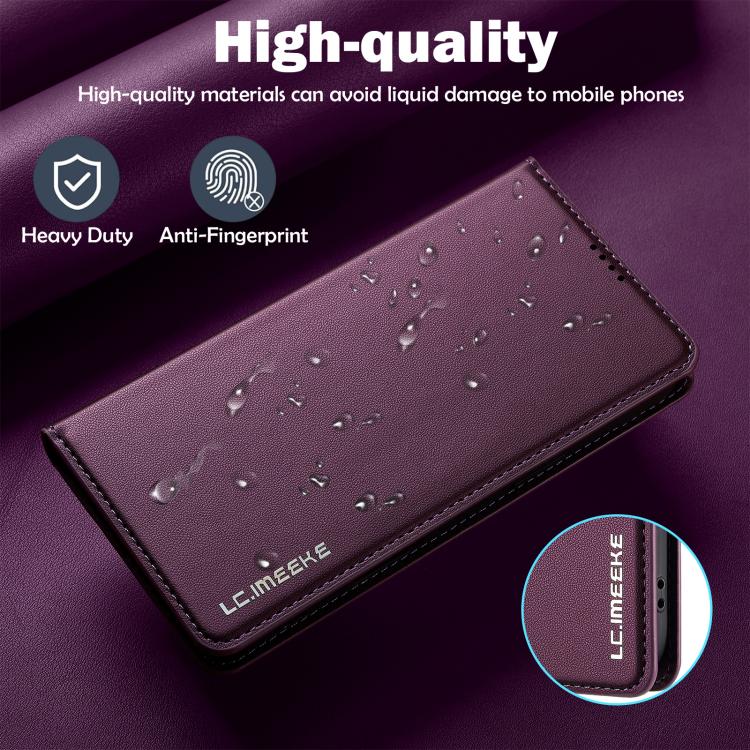Funda de PU con textura fina esmerilada para iPhone 17 Air LC.IMEEKE L1 Series (morada)