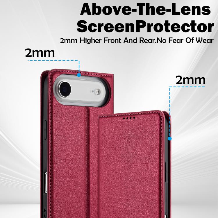 Funda de PU con textura fina esmerilada para iPhone 17 Air LC.IMEEKE L1 Series (Roja)