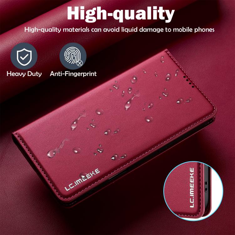 Funda de PU con textura fina esmerilada para iPhone 17 Air LC.IMEEKE L1 Series (Roja)