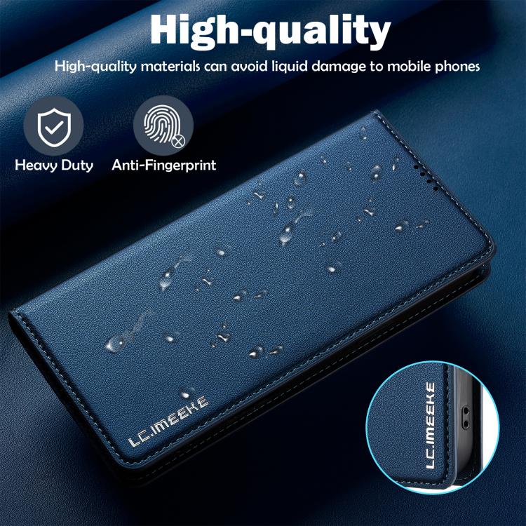 Funda de PU con textura fina esmerilada para iPhone 17 Pro LC.IMEEKE L1 Series (azul)