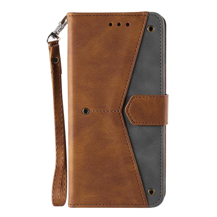 Funda para iPhone 16E Piel de Becerro Textura con Costuras Tacto de Uña (Marrón)
