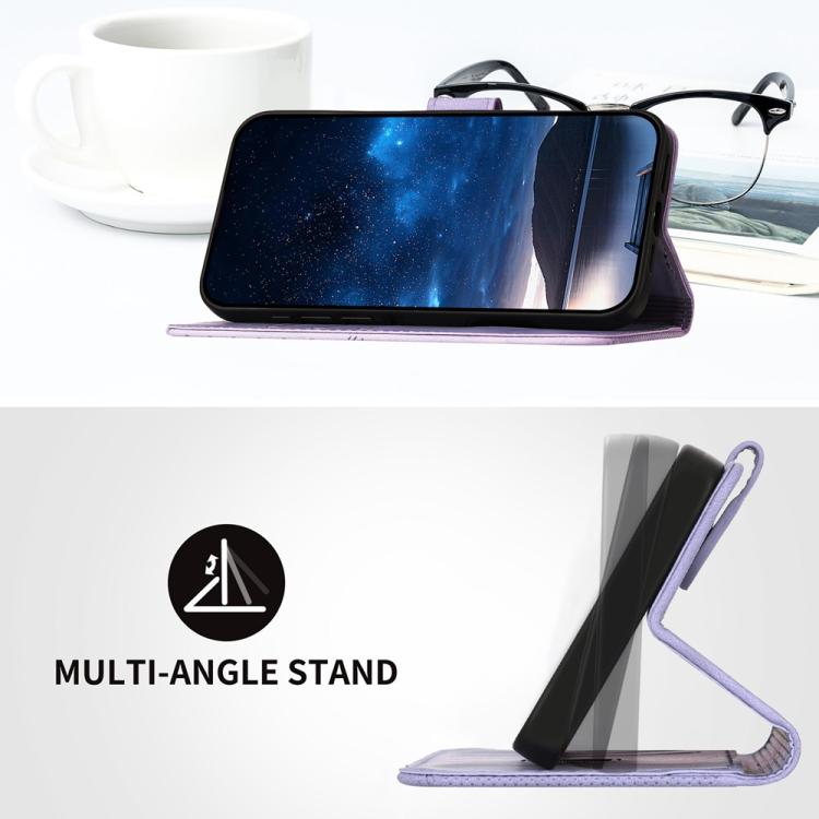 Funda de Cuero para Infinix Hot 10T/Hot 10S con Diseño Mariposa en Relieve y Cordón (Morado Claro)