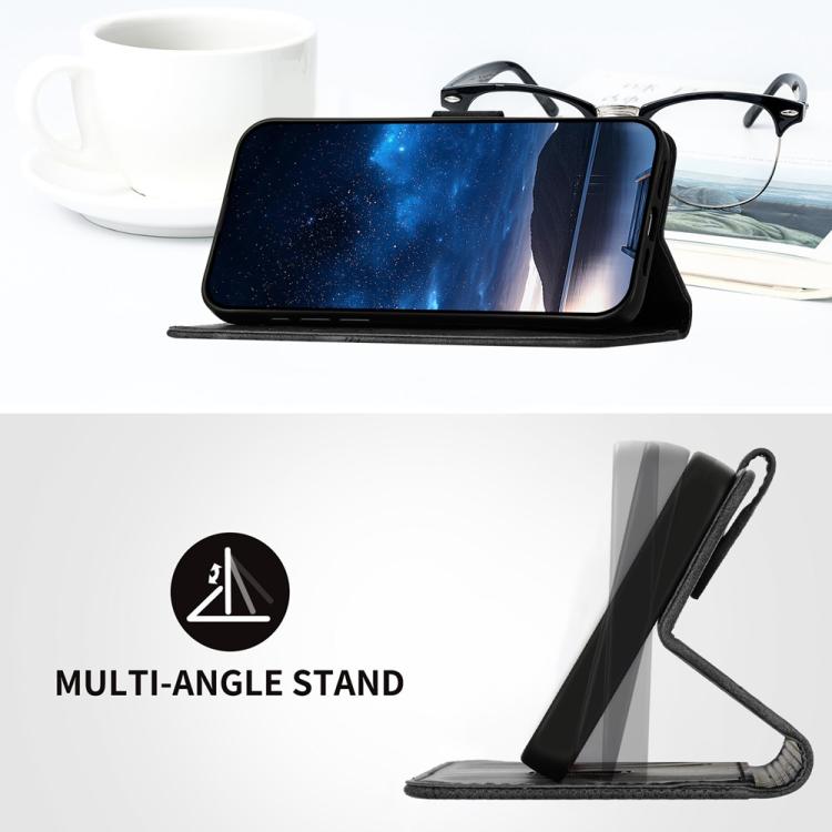 Funda de Cuero Infinix Hot 20 5G con Diseño Mariposa en Relieve y Cuadrícula con Cordón (Negro)