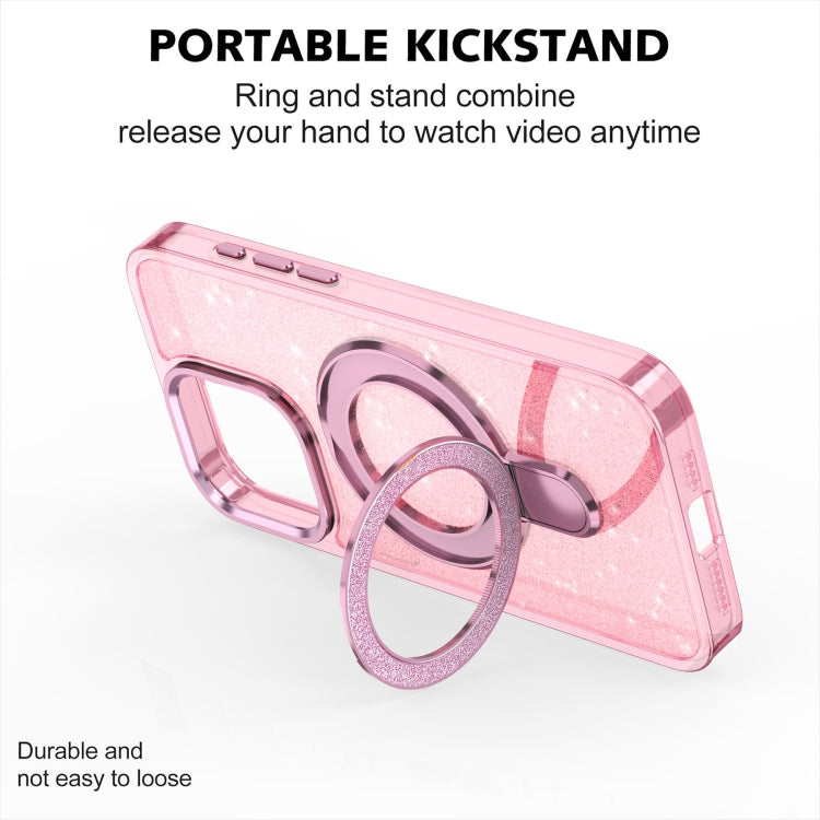 Funda para Teléfono Magsafe con Soporte de Anillo para iPhone 11 (Rosa)