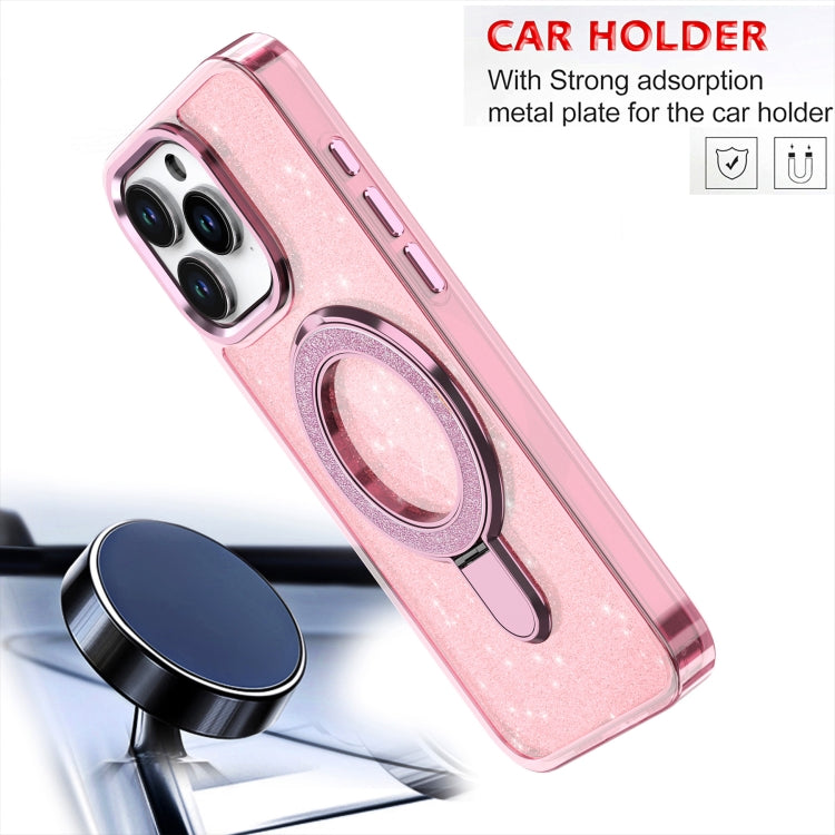 Funda para Teléfono con Soporte de Anillo Purpurina Magsafe para iPhone 12 Pro Max (Morado)