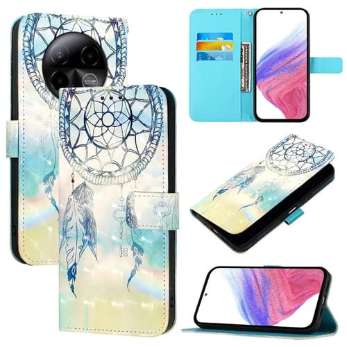 Funda de Cuero con Tapa Horizontal y Pintura 3D para Blu Bold K50 (Dream Wind Chimes)
