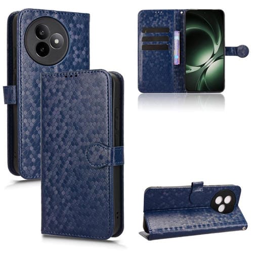 Funda de cuero con textura de panal y puntos para Redmi K80 Ultra (azul)