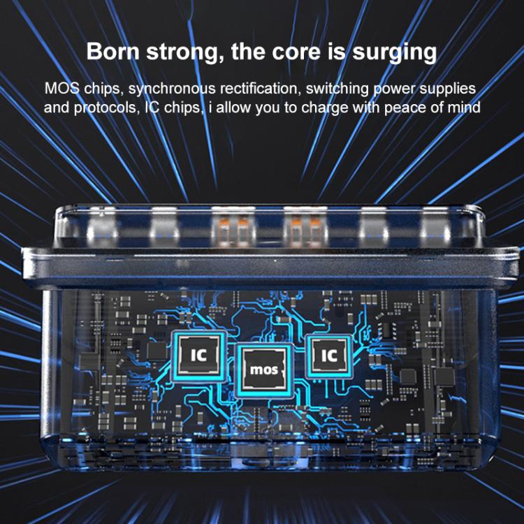 Cargador Multipuertos 160W 4 Tipo-C 2 Usb Compatible Carga Inalámbrica Qi (Enchufe Ee. Uu.)