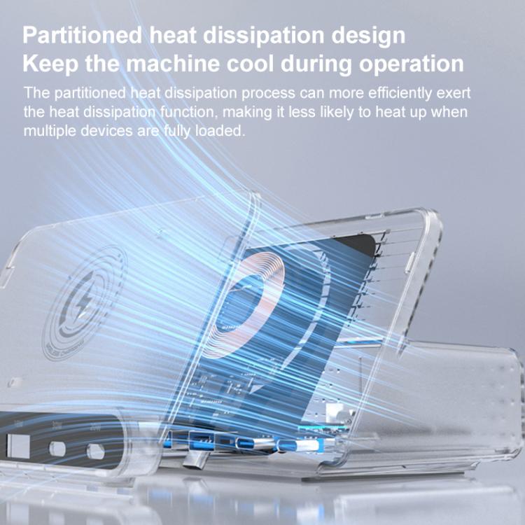 Cargador Multipuertos 160W 4 Tipo-C 2 Usb Compatible Carga Inalámbrica Qi (Enchufe Ee. Uu.)