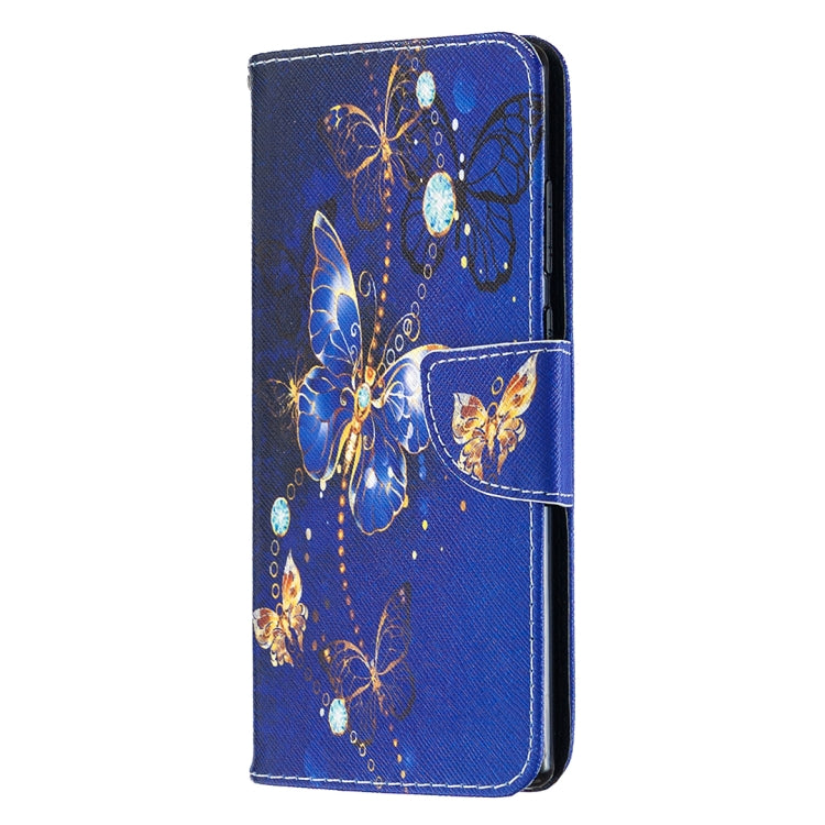 Estuche de Cuero abatible Samsung Galaxy Note20 patrón dibujo soporte ranuras tarjetas billetera (Mariposa Púrpura)