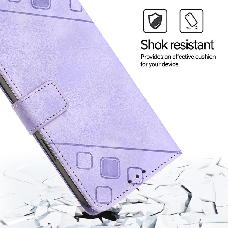 Funda de piel con relieve para Samsung Galaxy A07 4G (morado claro)