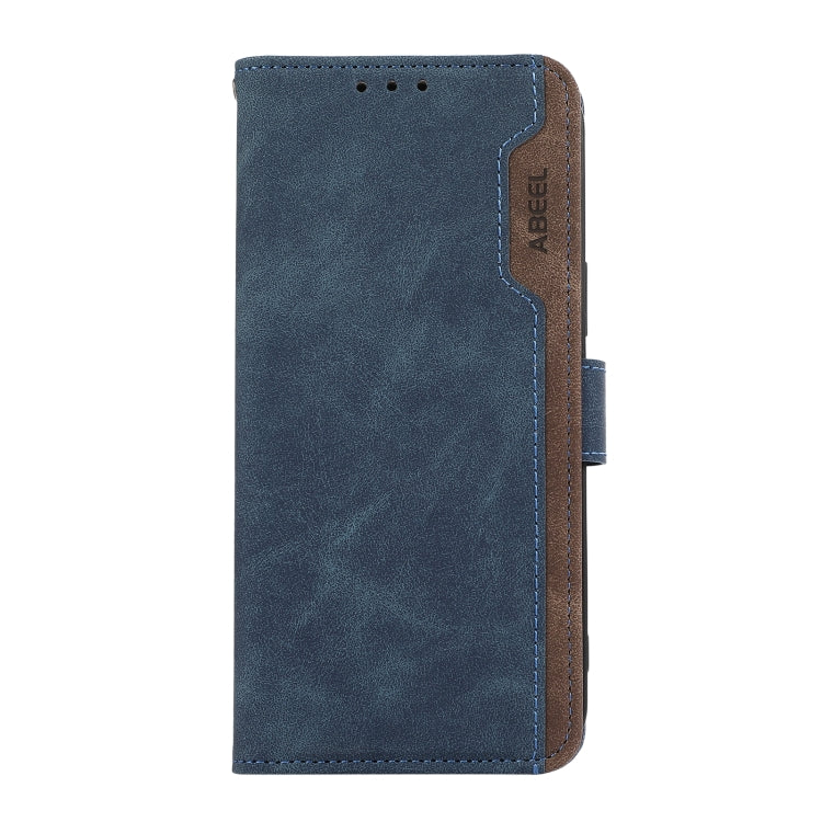 Funda de Cuero con Bloqueo de Color Abeel para OnePlus Nord 13 (Azul y Marrón)