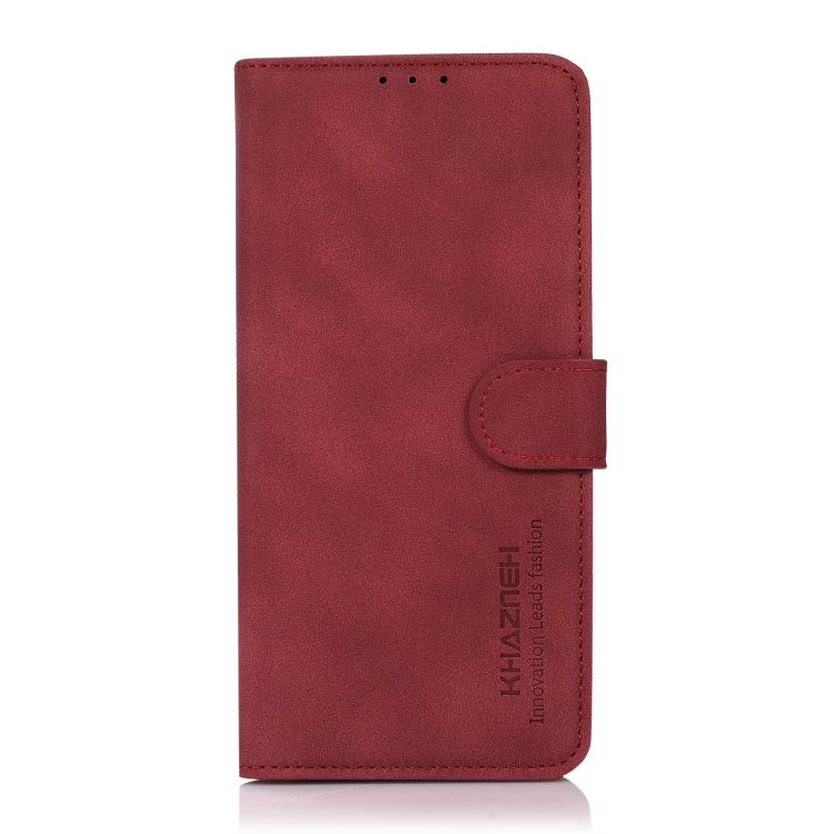 Funda de cuero con textura mate KHAZNEH para Samsung Galaxy A17 5G (roja)