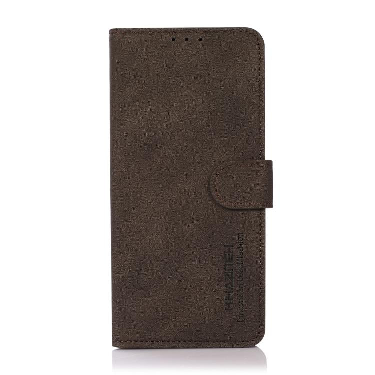 Funda de cuero con textura mate KHAZNEH para Samsung Galaxy A17 5G (marrón)
