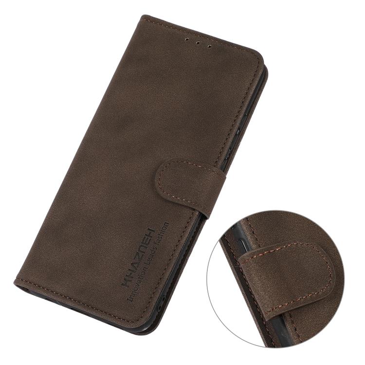 Funda de cuero con textura mate KHAZNEH para Samsung Galaxy A07 5G (marrón)