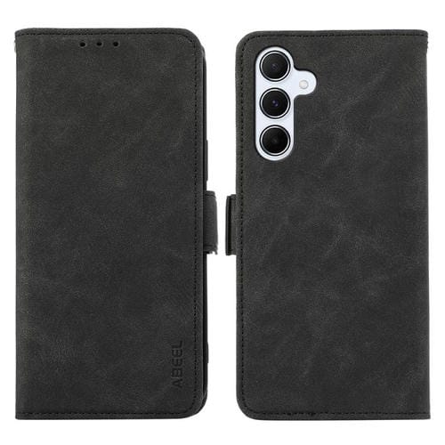 Funda de cuero magnético ABEEL con protección RFID para Samsung Galaxy A17 5G (negro)