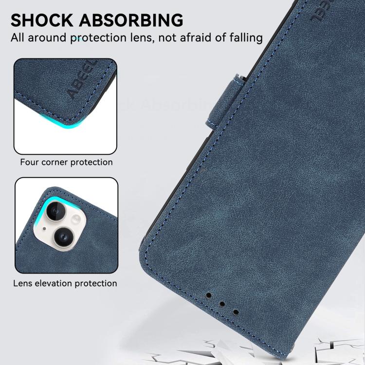 Funda de cuero magnético ABEEL con protección RFID para Samsung Galaxy A17 5G (azul)