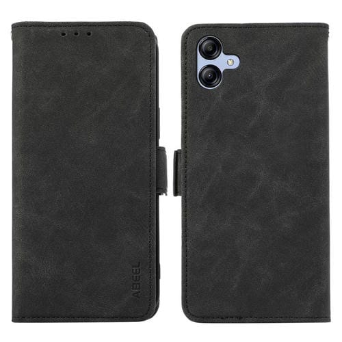 Funda de cuero con imán RFID ABEEL para Samsung Galaxy A07 5G (negra)
