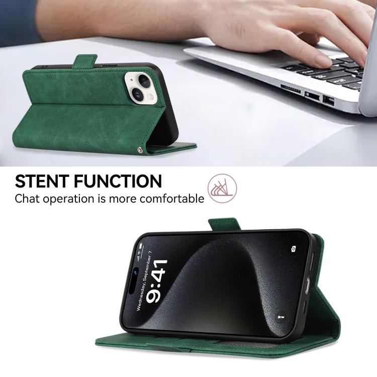 Funda de cuero magnético ABEEL con protección RFID para Samsung Galaxy A07 5G (verde)