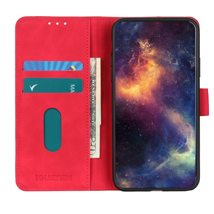 Funda de cuero con tapa horizontal y textura retro KHAZNEH para Samsung Galaxy A17 5G (roja)