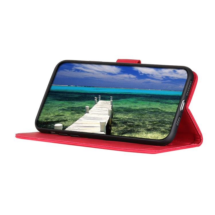 Funda de cuero con tapa horizontal y textura retro KHAZNEH para Samsung Galaxy A17 5G (roja)