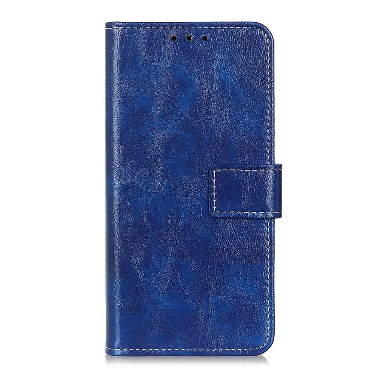 Funda de cuero con textura retro de caballo loco para Samsung Galaxy A17 5G (azul)