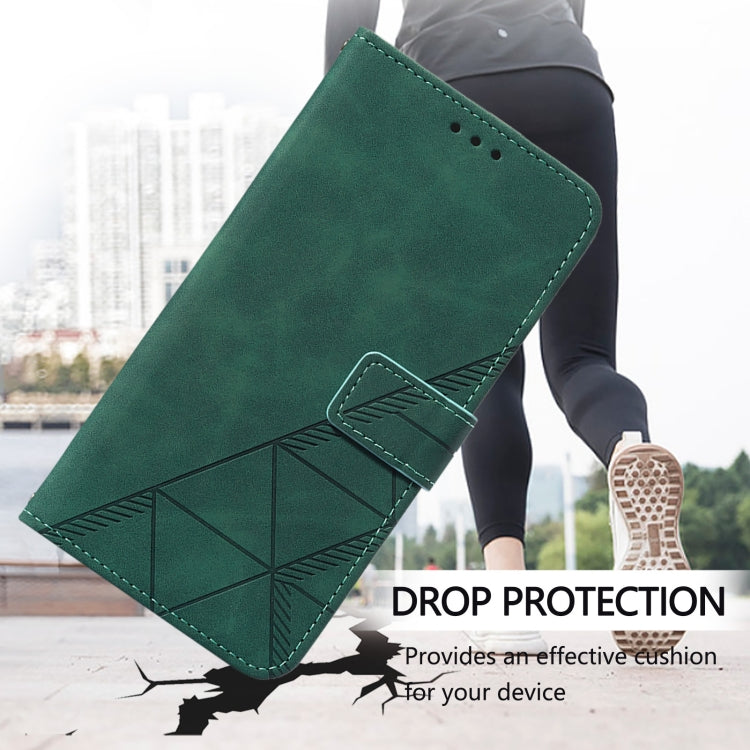 Funda de Cuero con Tapa y Relieve 3D para OnePlus Nord N10 5G (Verde)
