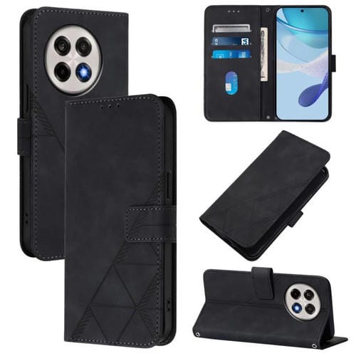 Funda de Cuero con Tapa y Relieve 3D para OnePlus Ace 5 Pro / Ace 5 / 13R (Negra)