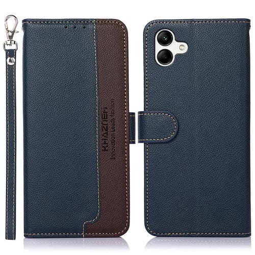 Funda de cuero con textura de lichi KHAZNEH RFID para Samsung Galaxy A07 5G (azul)