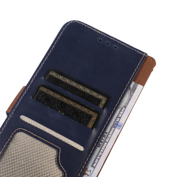 Funda magnética de cuero genuino con textura Crazy Horse RFID para Samsung Galaxy A07 5G (azul)