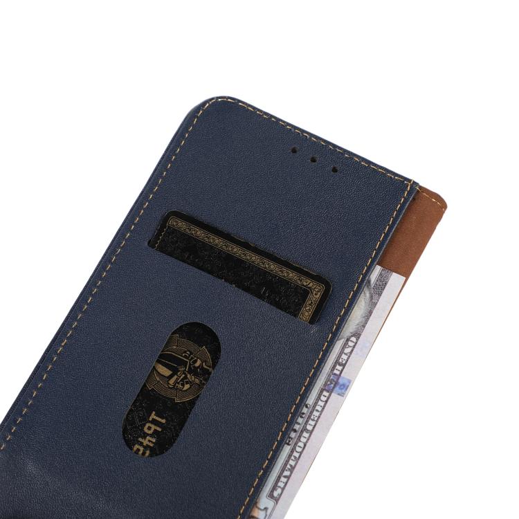 Funda de piel de vacuno KHAZNEH Nappa con capa superior para Samsung Galaxy A17 5G (azul)