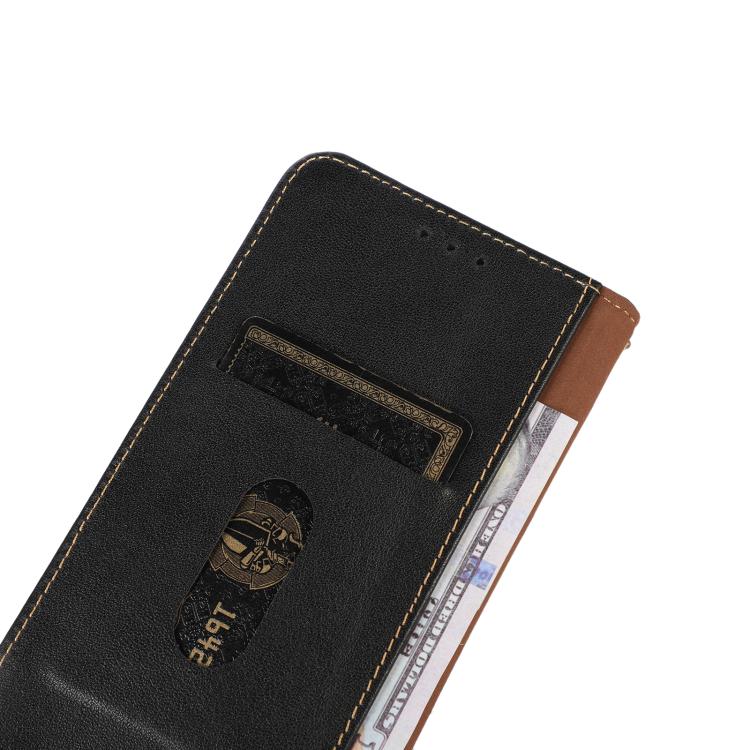 Funda de piel de vacuno KHAZNEH Nappa con capa superior para Samsung Galaxy A07 5G (negra)