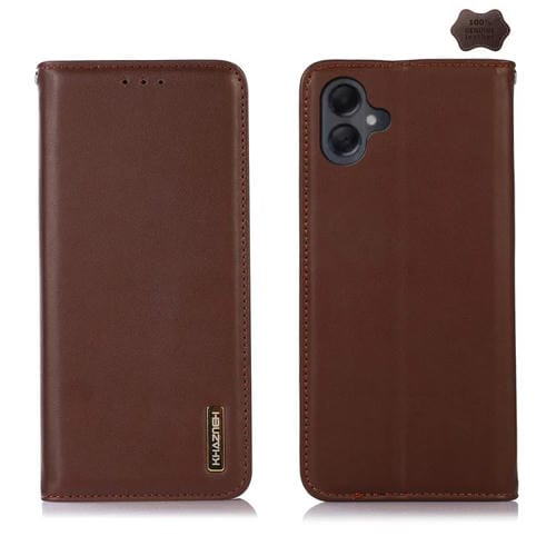 Funda de piel de vacuno KHAZNEH Nappa para Samsung Galaxy A07 5G (marrón)