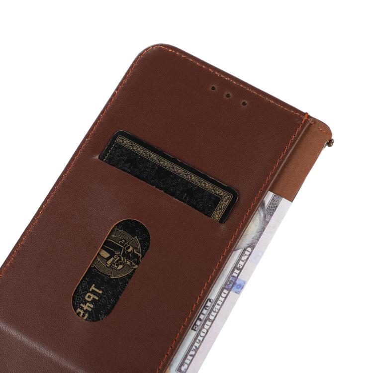 Funda de piel de vacuno KHAZNEH Nappa para Samsung Galaxy A07 5G (marrón)
