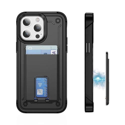 Funda magnética para tarjetas Skin Feel Magsafe con soporte (Negra)