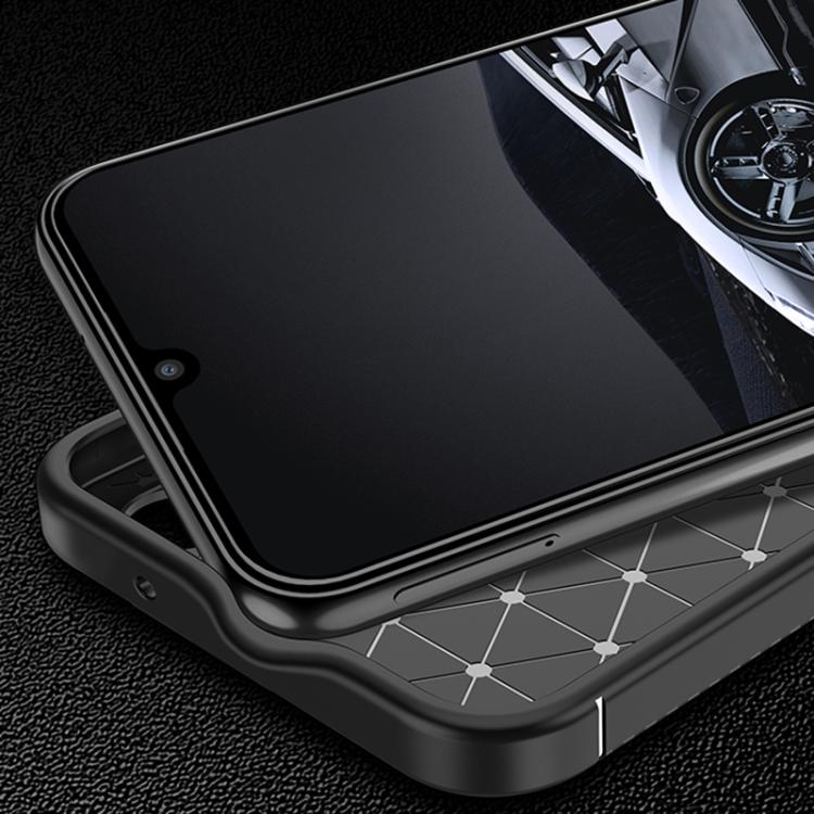 Funda de TPU a prueba de golpes con textura de fibra de carbono para Samsung Galaxy A17 5G (negra)