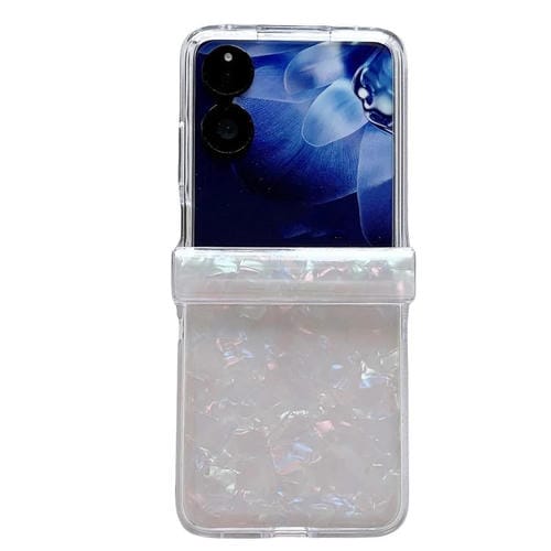 Funda de tres piezas con textura perlada para Xiaomi Mix Flip 2 (beige)