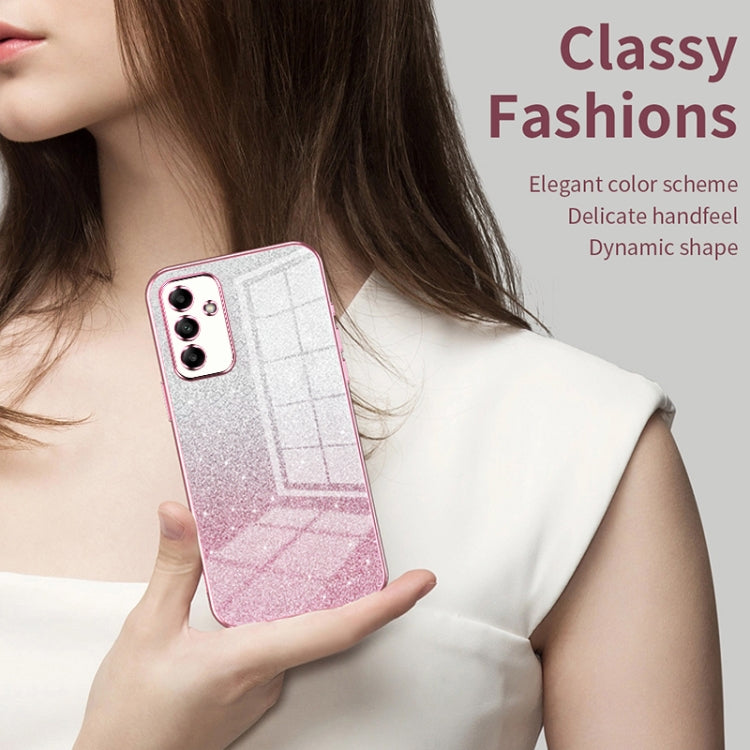Funda para Samsung Galaxy A17 con purpurina degradada en polvo galvanizado (verde)