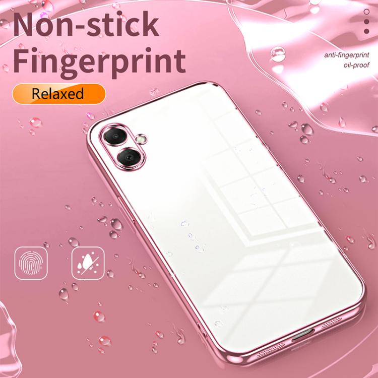 Funda transparente con orificios finos para Samsung Galaxy A07 (dorada)