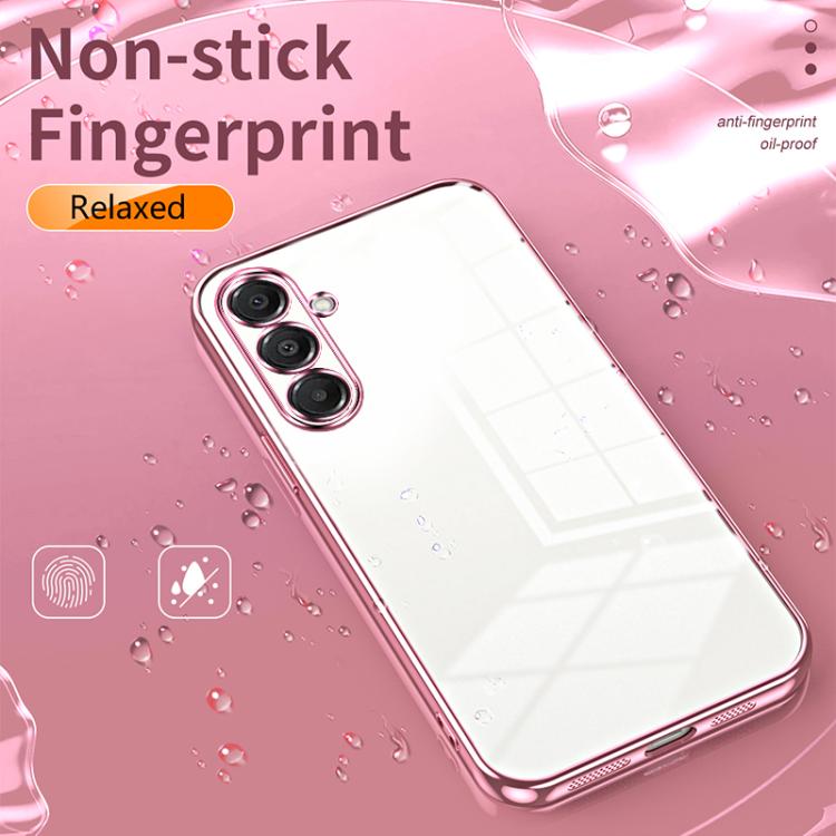 Funda transparente con orificios finos para Samsung Galaxy A17 (rosa)