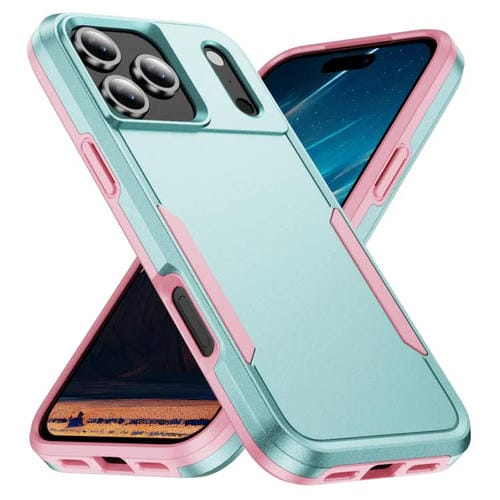 Funda Pioneer Armor de PC y TPU resistente para iPhone 17 Pro (verde y rosa)