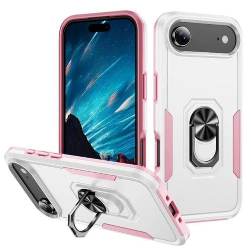 Funda Pioneer Armor de PC y TPU resistente con soporte para iPhone 17 Air (blanco y rosa)