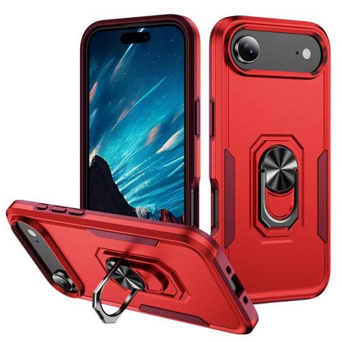 Funda Pioneer Armor de PC y TPU resistente con soporte para iPhone 17 Air (rojo y rosa)