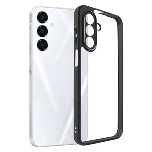 Funda de TPU esmerilado y PC transparente para Samsung Galaxy A17 5G (negra)
