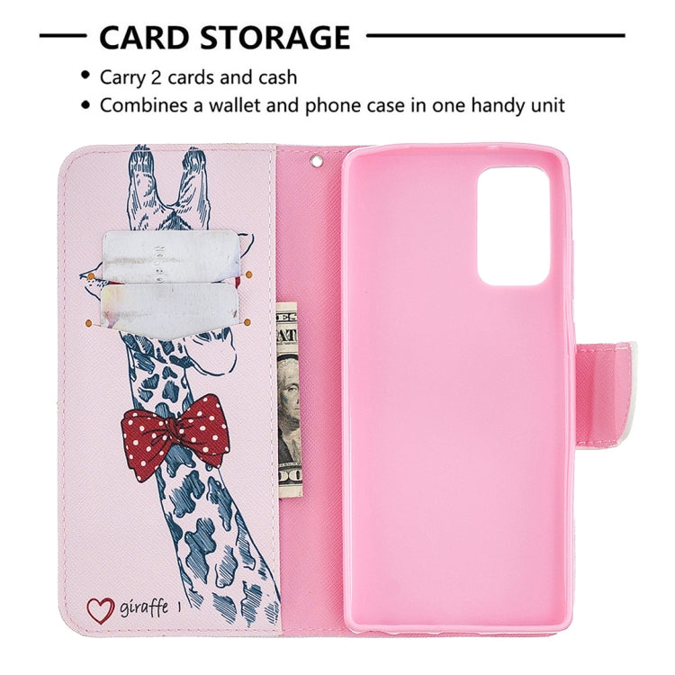 Estuche de Cuero abatible horizontal Samsung Galaxy Note 20 con soporte, ranuras para tarjetas y billetera (Ciervo)
