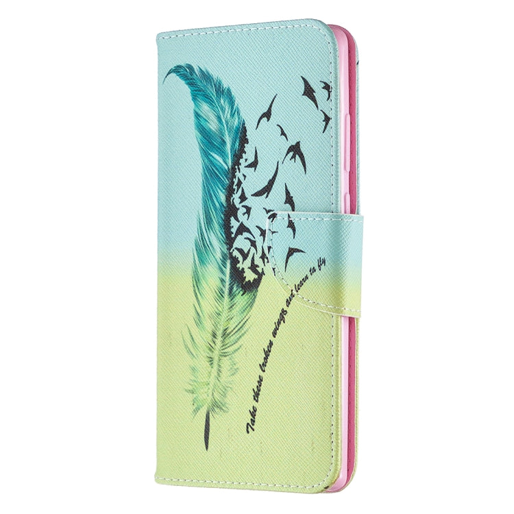 Estuche de Cuero abatible Samsung Galaxy Note 20 con Dibujo Coloreado, Soporte, Ranuras para Tarjetas y Billetera (Pluma)