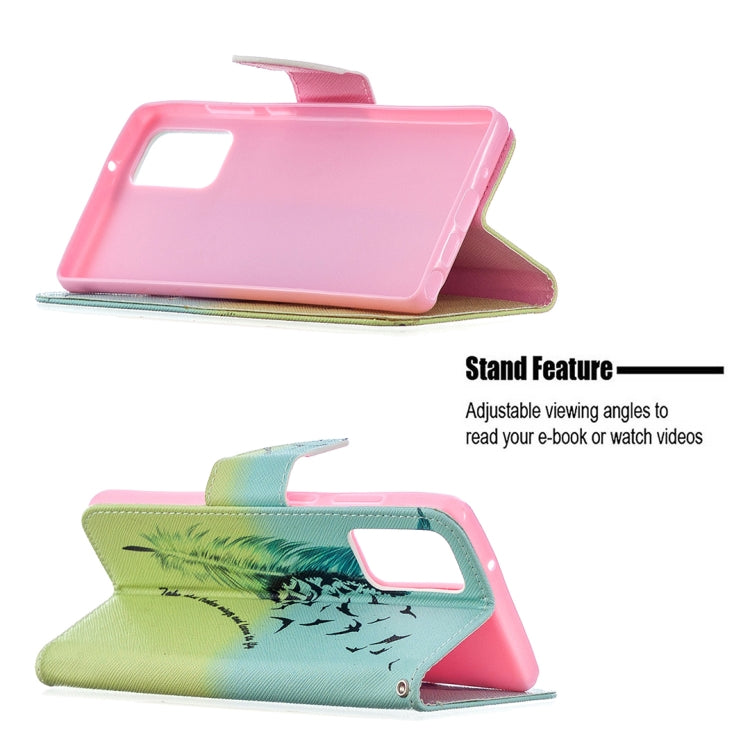 Estuche de Cuero abatible Samsung Galaxy Note 20 con Dibujo Coloreado, Soporte, Ranuras para Tarjetas y Billetera (Pluma)