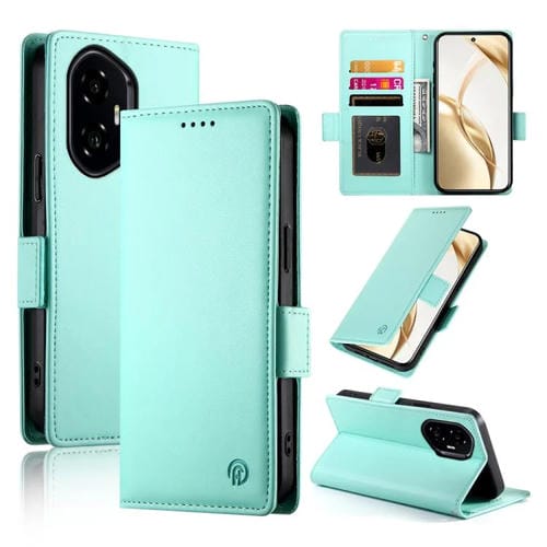 Funda de Cuero Esmerilado con Hebilla Lateral Magnética para Honor 300 Pro/300 Ultra (Verde Menta)